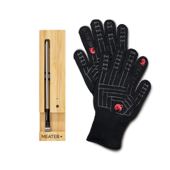 MEATER Plus wireless smart thermometer with heat-resistant MEATER mitts for safe cooking